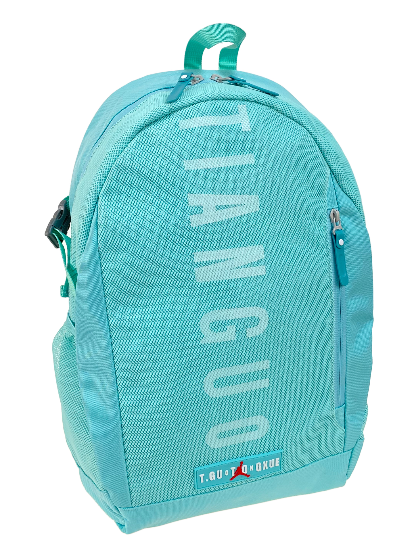На фото 1 - Молодежный рюкзак из  водоотталкивающей ткани, цвет  бирюза