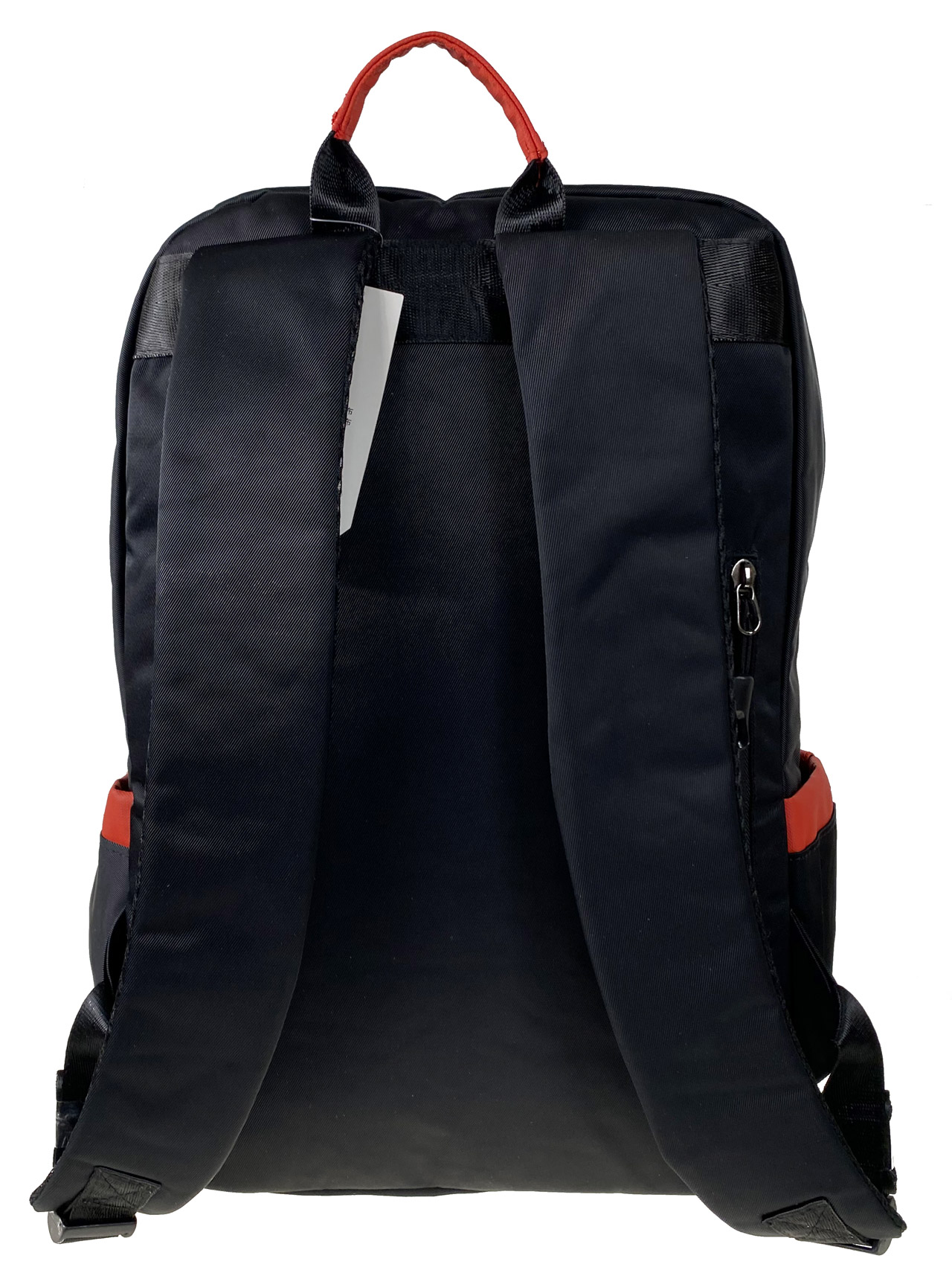 На фото 2 - Рюкзак мужской  из текстиля, цвет черный с рыжим 