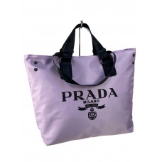 На фото 1 - Текстильная сумка шоппер на молнии, цвет  сиреневый