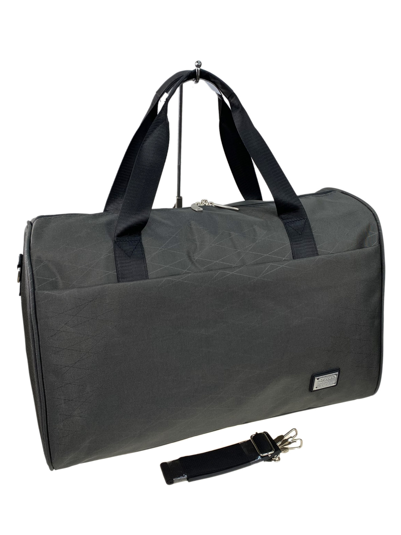 На фото 1 - Дорожная сумка  из текстиля, цвет серый