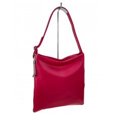На фото 1 - Женская сумка из искусственной кожи цвет ярко розовый