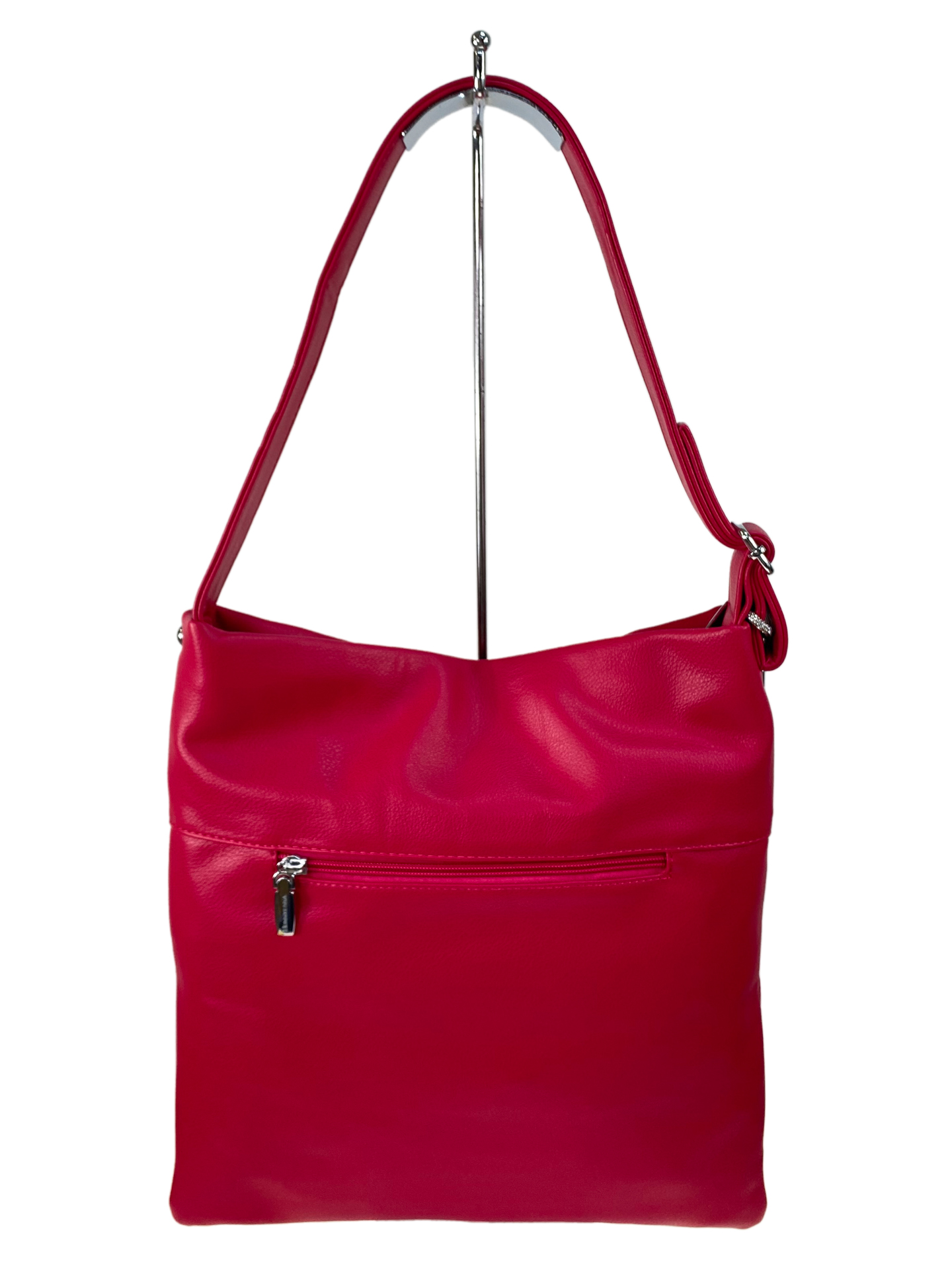 На фото 2 - Женская сумка из искусственной кожи цвет ярко розовый