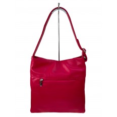 На фото 2 - Женская сумка из искусственной кожи цвет ярко розовый