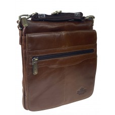 На фото 1 - Мужская сумка - планшет из натуральной кожи, цвет коричневый