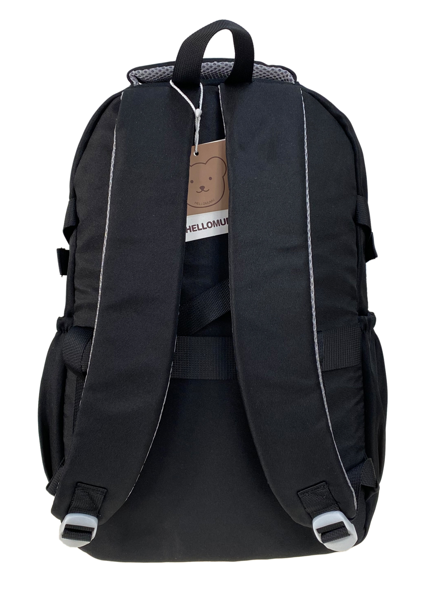 На фото 2 - Молодежный рюкзак из водоотталкивающей ткани, цвет черный