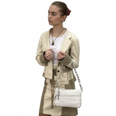 На фото 1 - Женская сумка  из натуральной кожи, цвет белый