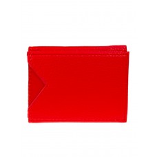 На фото 1 - Женское портмоне-картхолдер из искусственной кожи, цвет красный