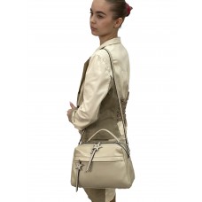 На фото 1 - Женская сумка  из натуральной кожи, цвет  светло бежевый