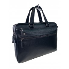 На фото 1 - Сумка-портфель для мужчин из натуральной кожи, цвет чёрный