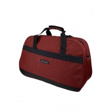 На фото 1 - Дорожная сумка из текстиля, цвет бордовый