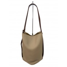На фото 2 - Женская сумка ведро из натуральной кожи, цвет песочный