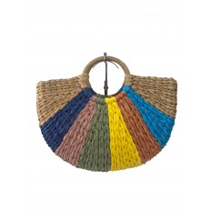 На фото 2 - Летняя плетеная сумка из джута мультицвет