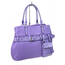 На фото 1 - Женская сумка из искусственной кожи, цвет фиолетовый 