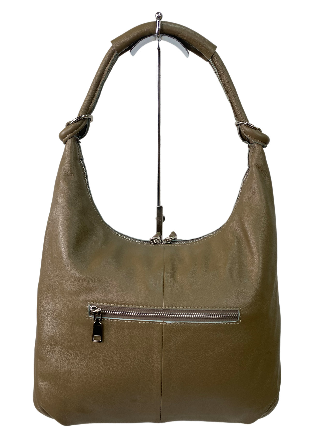 На фото 2 - Женская сумка из натуральной кожи, цвет хаки