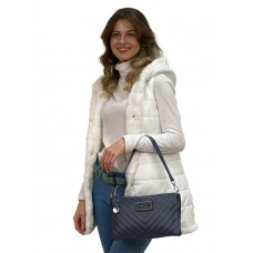 На фото 1 - Женская сумка клатч из натуральной кожи , цвет синий