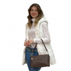 На фото 1 - Женская сумка клатч из натуральной кожи , цвет коричневый