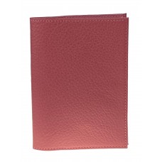 На фото 1 - Обложка для паспорта из натуральной кожи, цвет малиновый