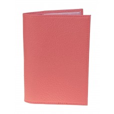 На фото 1 - Обложка для паспорта из натуральной кожи, цвет розовый