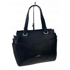На фото 1 - Женская сумка из натуральной кожи цвет  черный